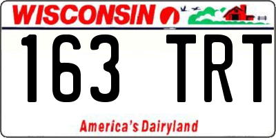 WI license plate 163TRT