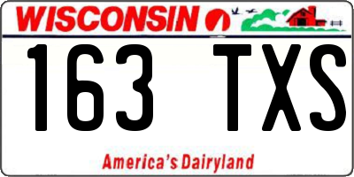 WI license plate 163TXS