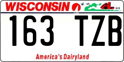 WI license plate 163TZB