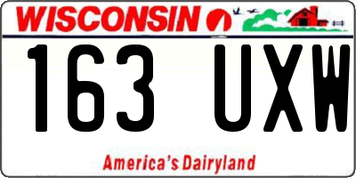 WI license plate 163UXW