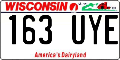 WI license plate 163UYE