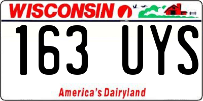 WI license plate 163UYS