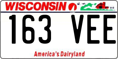 WI license plate 163VEE