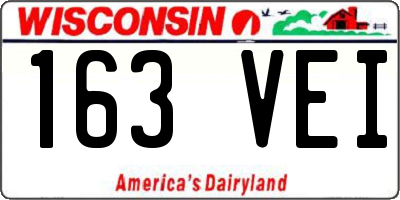 WI license plate 163VEI