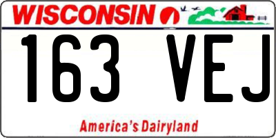 WI license plate 163VEJ