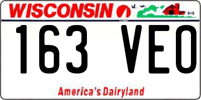 WI license plate 163VEO
