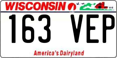 WI license plate 163VEP