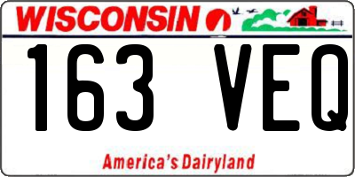 WI license plate 163VEQ
