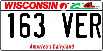 WI license plate 163VER