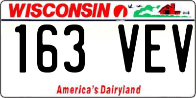 WI license plate 163VEV