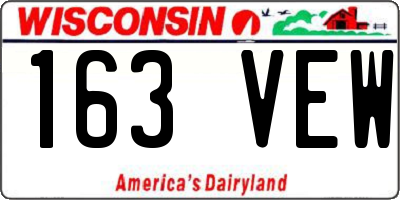 WI license plate 163VEW