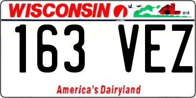 WI license plate 163VEZ