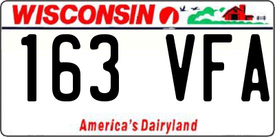 WI license plate 163VFA