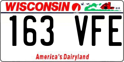 WI license plate 163VFE