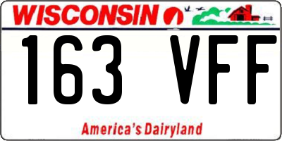 WI license plate 163VFF