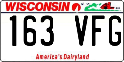 WI license plate 163VFG