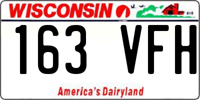 WI license plate 163VFH