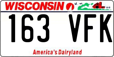 WI license plate 163VFK