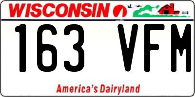 WI license plate 163VFM
