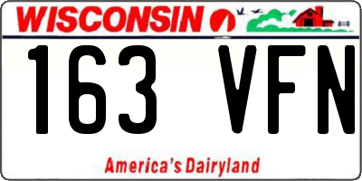 WI license plate 163VFN
