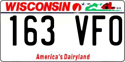 WI license plate 163VFO
