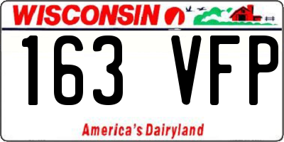 WI license plate 163VFP