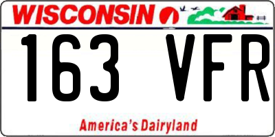WI license plate 163VFR