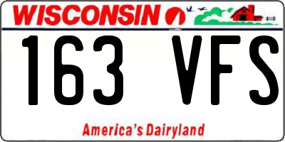 WI license plate 163VFS