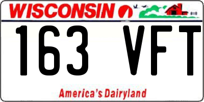 WI license plate 163VFT