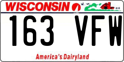 WI license plate 163VFW
