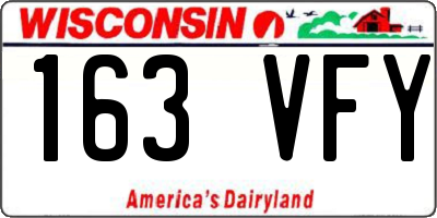 WI license plate 163VFY