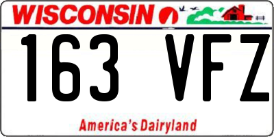 WI license plate 163VFZ