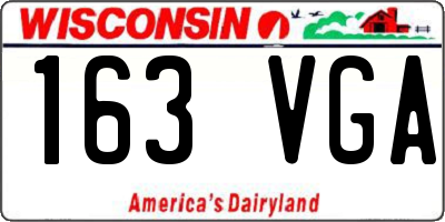 WI license plate 163VGA