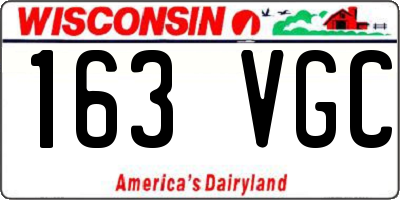WI license plate 163VGC