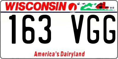 WI license plate 163VGG