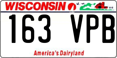 WI license plate 163VPB