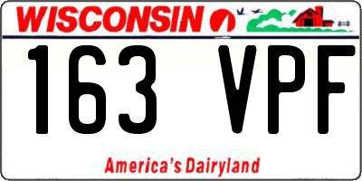 WI license plate 163VPF