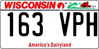 WI license plate 163VPH