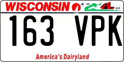 WI license plate 163VPK