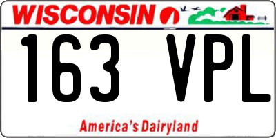 WI license plate 163VPL