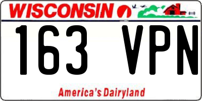 WI license plate 163VPN