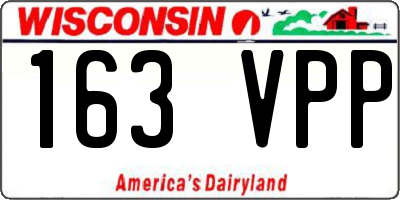WI license plate 163VPP