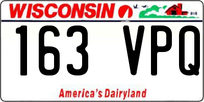 WI license plate 163VPQ