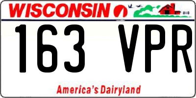 WI license plate 163VPR