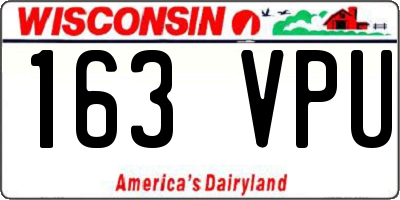 WI license plate 163VPU