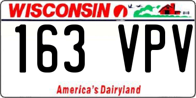 WI license plate 163VPV