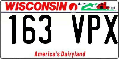 WI license plate 163VPX