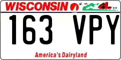 WI license plate 163VPY