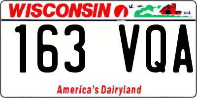 WI license plate 163VQA