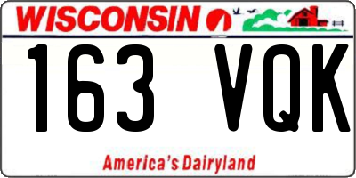 WI license plate 163VQK